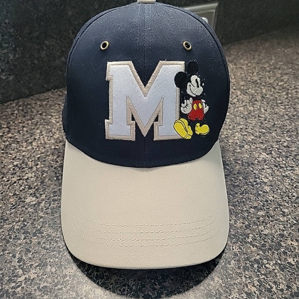 Disney Parks Authentic Embroidered Big "M" Mickey Adult Baseball Hat